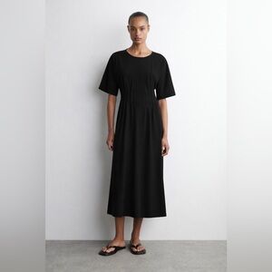$139 COS PINTUCKED COTTON MINI DRESS in Black Women’s Size 6